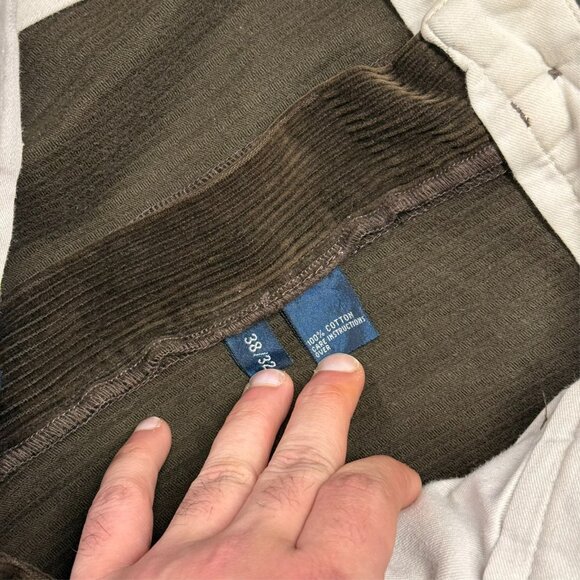 Vintage Polo Ralph Lauren Corduroy Pants Pleated Andrew Brown 100% Cotton 38x30 - Picture 5 of 9